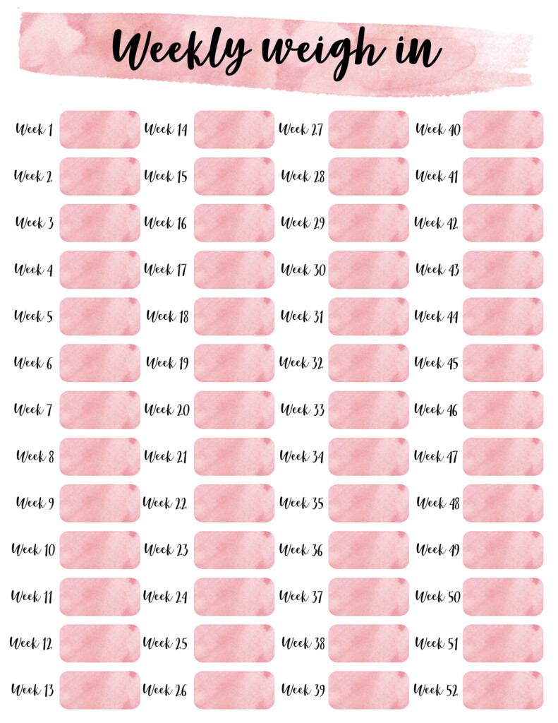12 Week Weight Loss Tracker Template