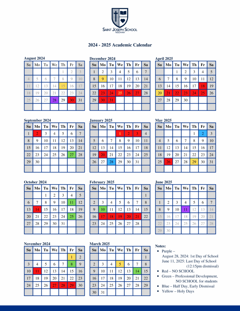 2025 Academic Calendar For Primary And Secondary School Anthony M 