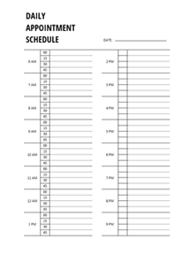 2025 Appointment Schedule Template CalendarLabs