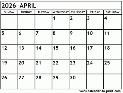 2026 Calendars Free Printable 2026 Monthly Calendars 