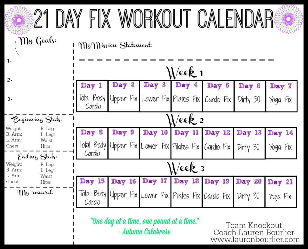21 Day Fix Printable Calendar Printable New Year Banners