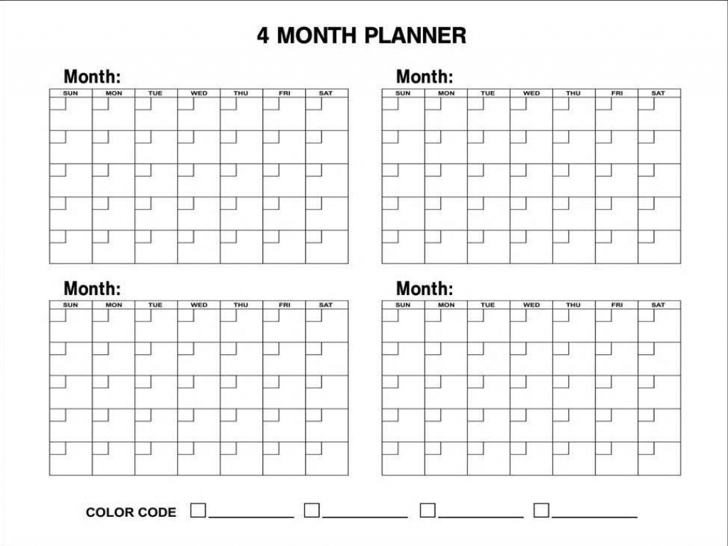 4 Month Calendar Printable 2023