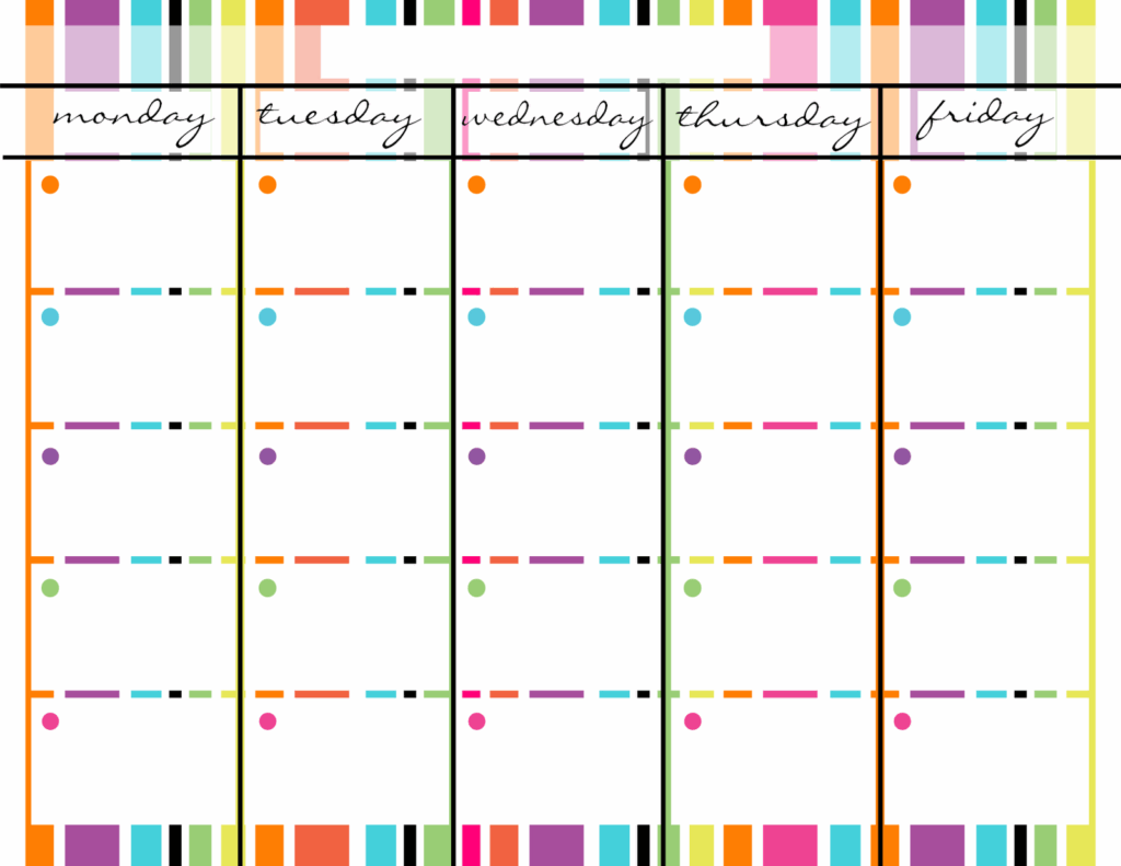 7 Best Images Of Monday Through Friday Calendar Printable Monday 
