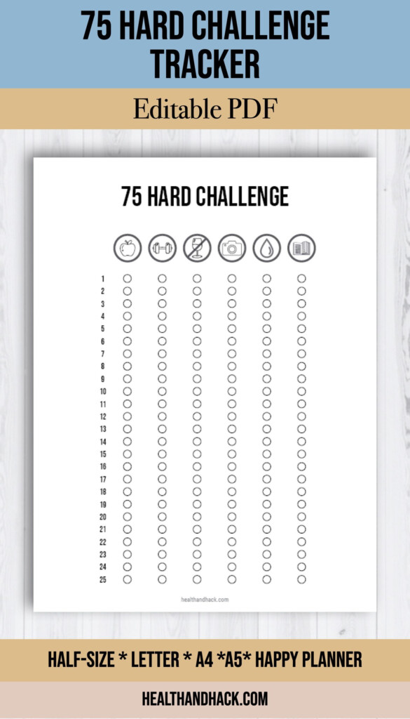 75 Hard Calendar Template Content Calendar Template