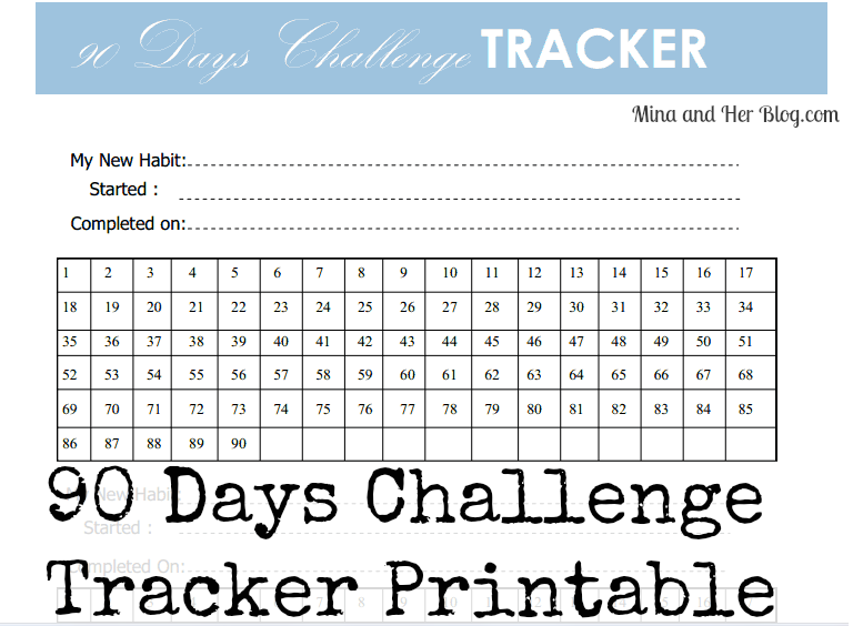 90 Day Printable Calendar