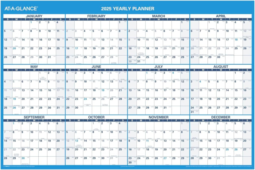 Amazon AT A GLANCE Erasable Calendar 2025 2026 Dry Erase Wall 