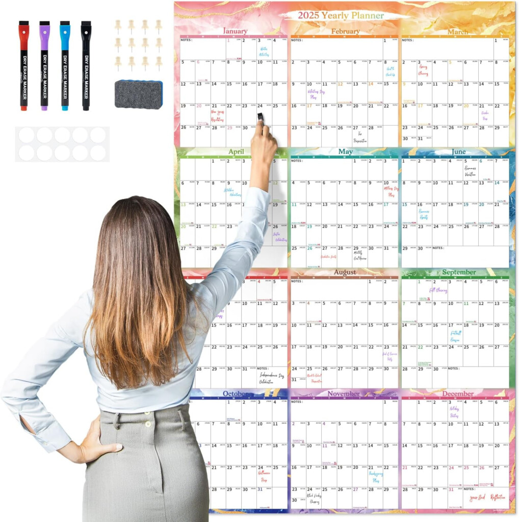 Amazon EYROZILL Large Dry Erase Wall Calendar 2025 2026 32 quot x48 