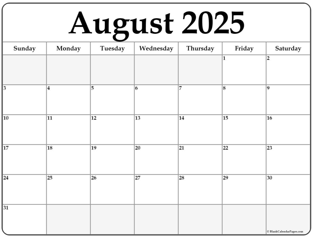 August 2025 Calendar Printable Free Pdf Free Download Riley A Worrall