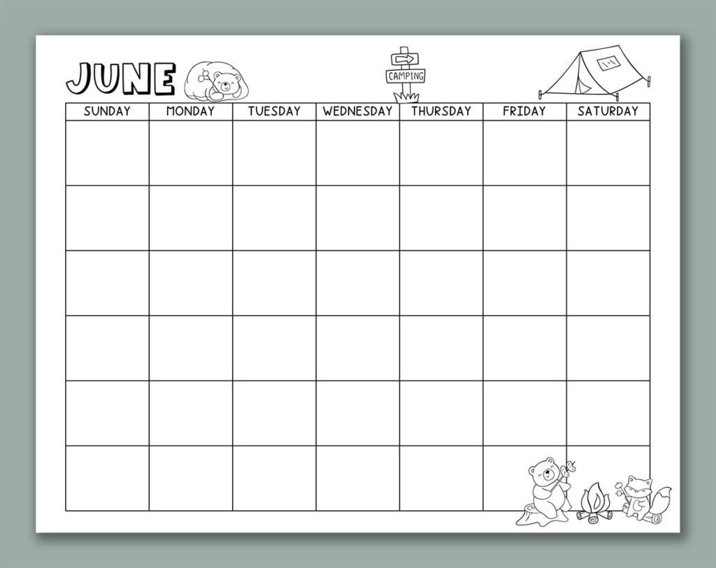 Blank Calendar For Children