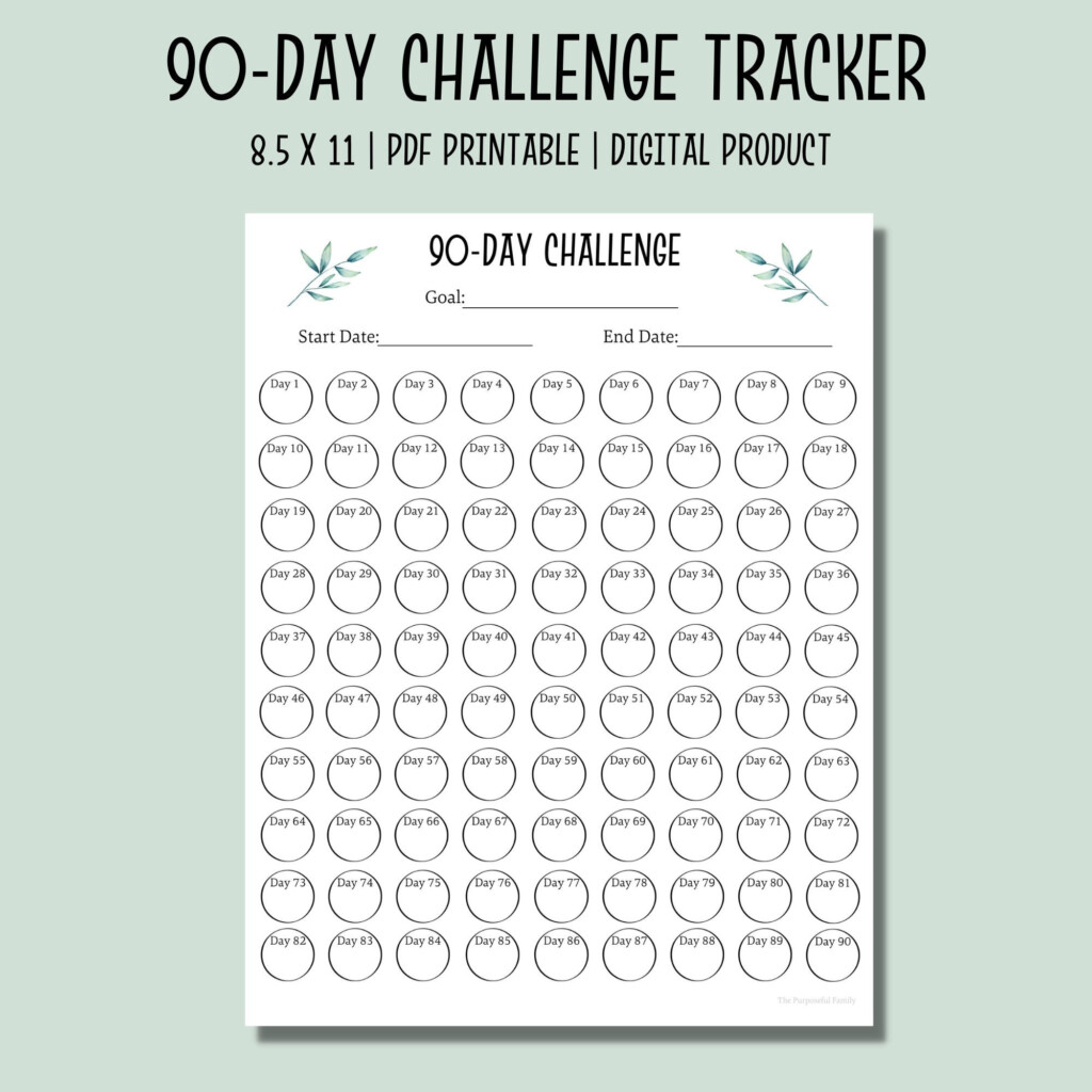 Blank Printable 90 Day Year Calendar