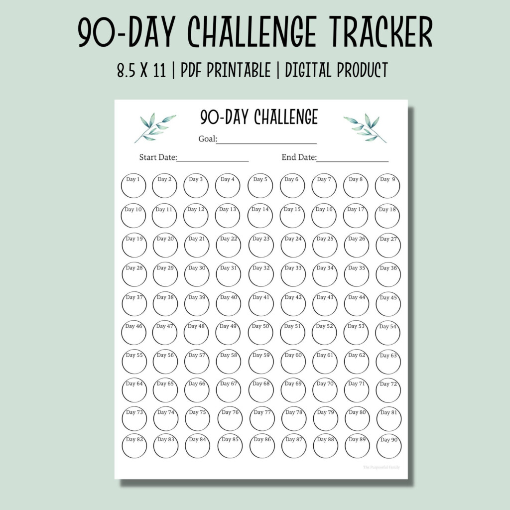 Blank Printable 90 Day Year Calendar