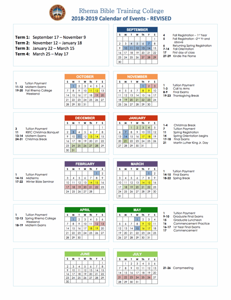 Broken Arrow Instructional Calendar Printable Computer Tools