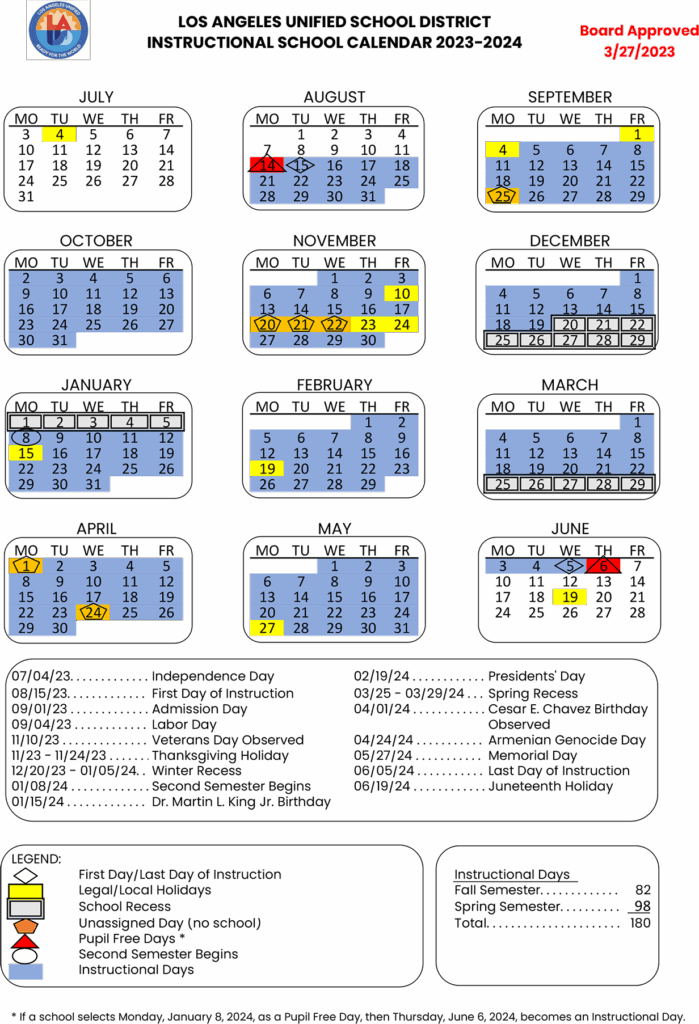 Calendar 2025 To 2026 Lausd District Map Sher Ysabel