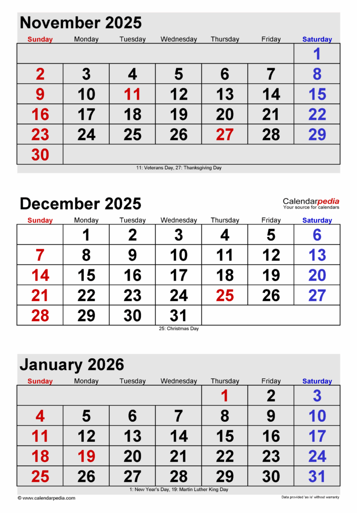 Calendar For Dec 2025 And Jan 2025 With Holidays 2025 Clinton H Winter