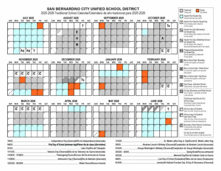 Calendars San Bernardino Teacher Association