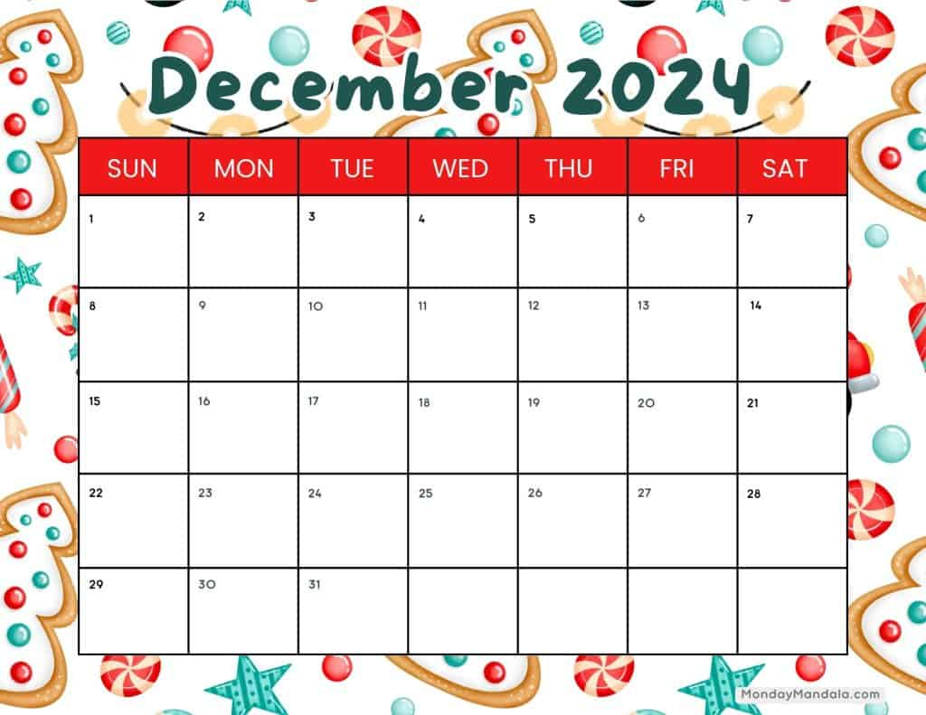 Christmas Calendar Printable 2024 Monthly Imelda Gweneth
