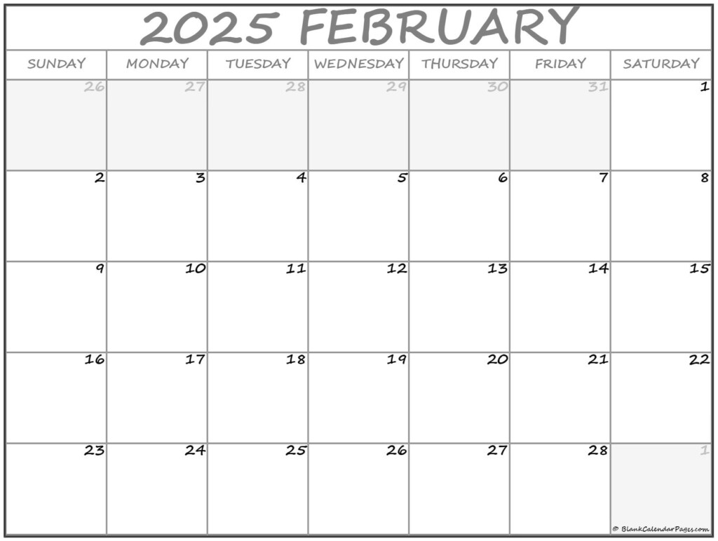 Create A Personalized Calendar For February 2025 Free Printable 2025 