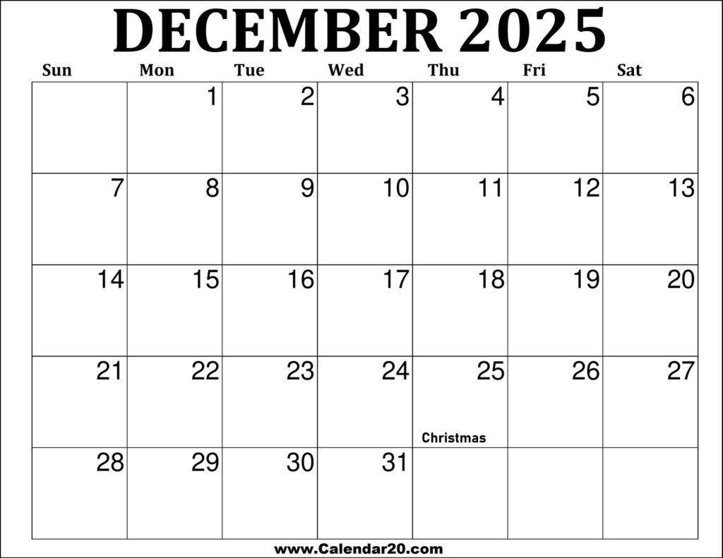 December 2025 Calendar Printable Calendar20