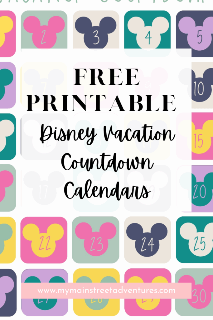 Disney Countdown Calendar Printable