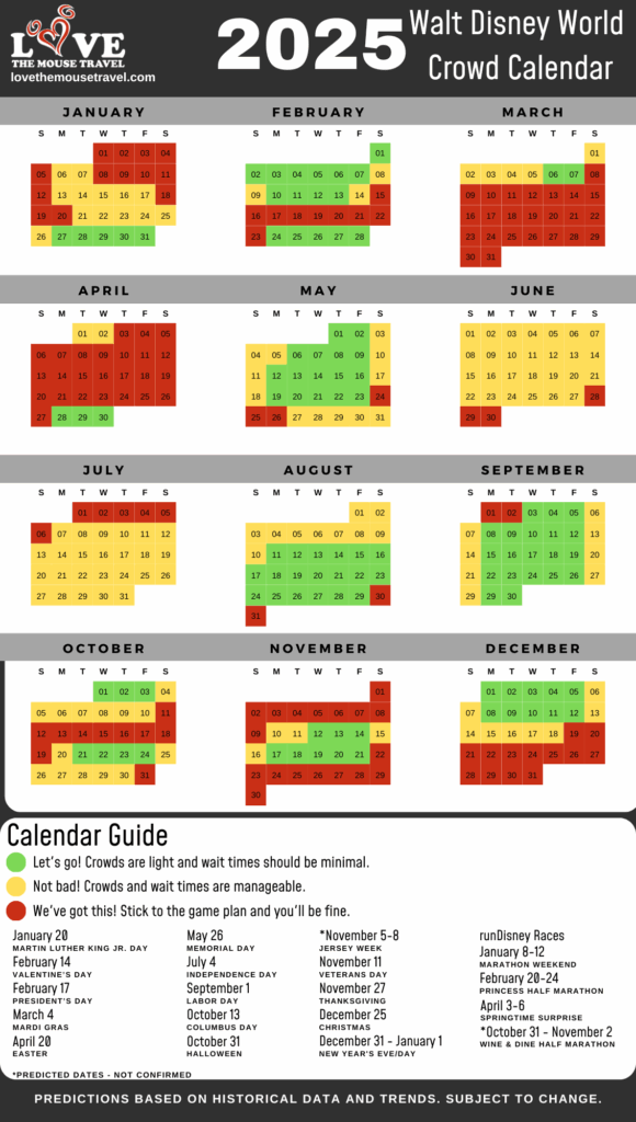 Disney World Crowd Calendar 2025 With Weather Updates Koby Howie
