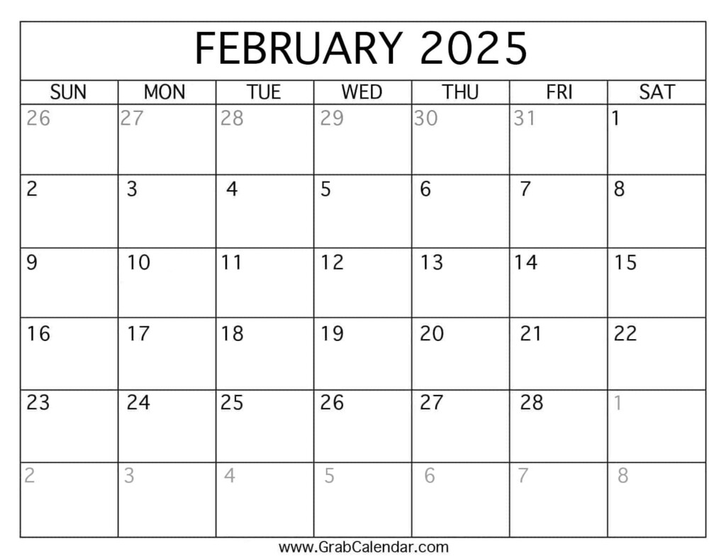 Feb Calendar 2025 Printable Free Pdf Download Amber Farr