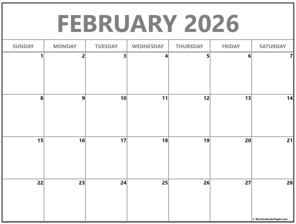 February 2026 Calendar Free Printable Calendars
