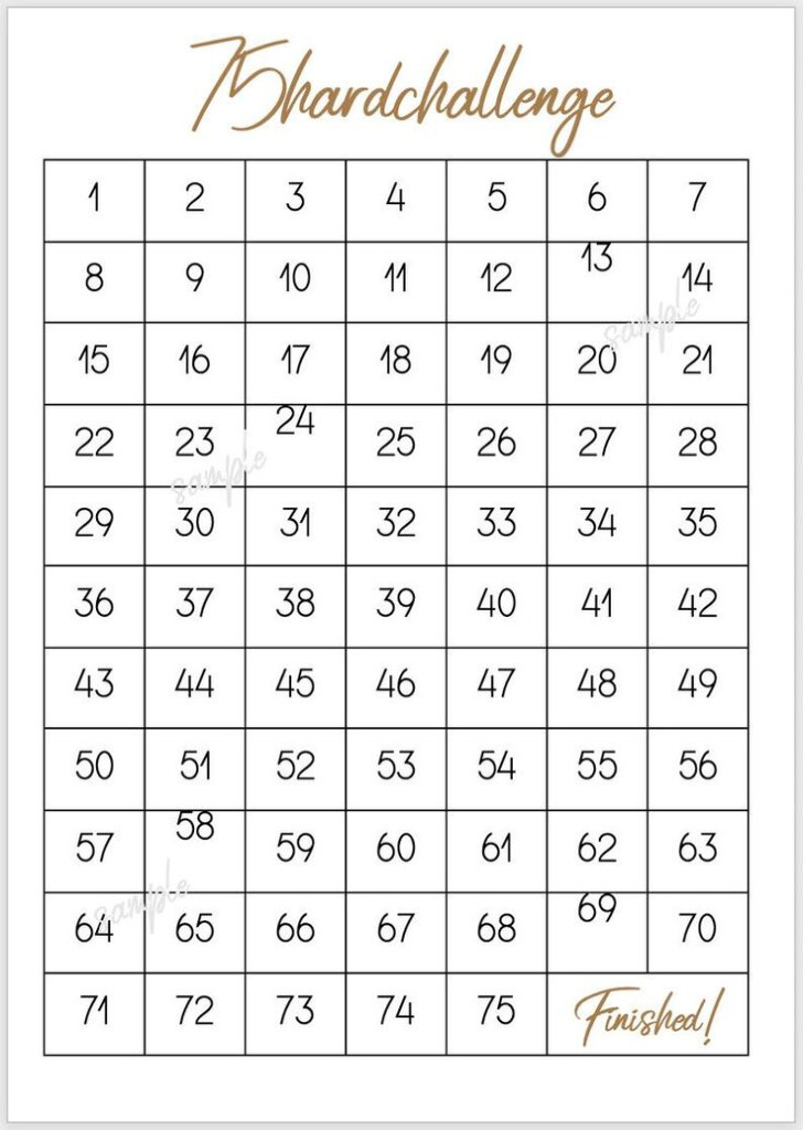 Free 75 Day Hard Challenge Printable Printable Word Searches
