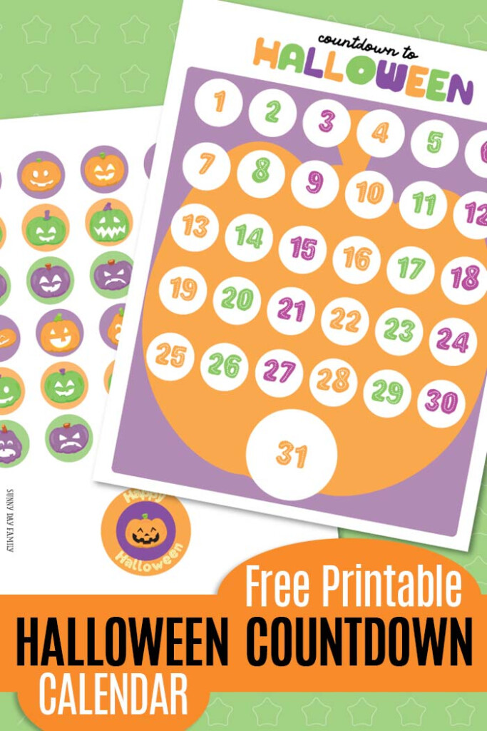 Free Halloween Countdown Calendar Printable With Jack O 39 Lantern 