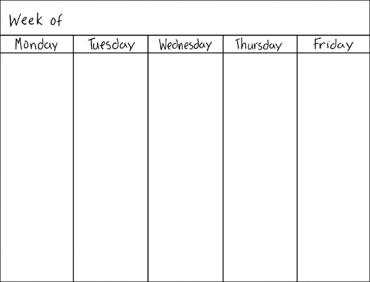 Free Printable Blank 5 Day Calendar Printable Calendars AT A GLANCE