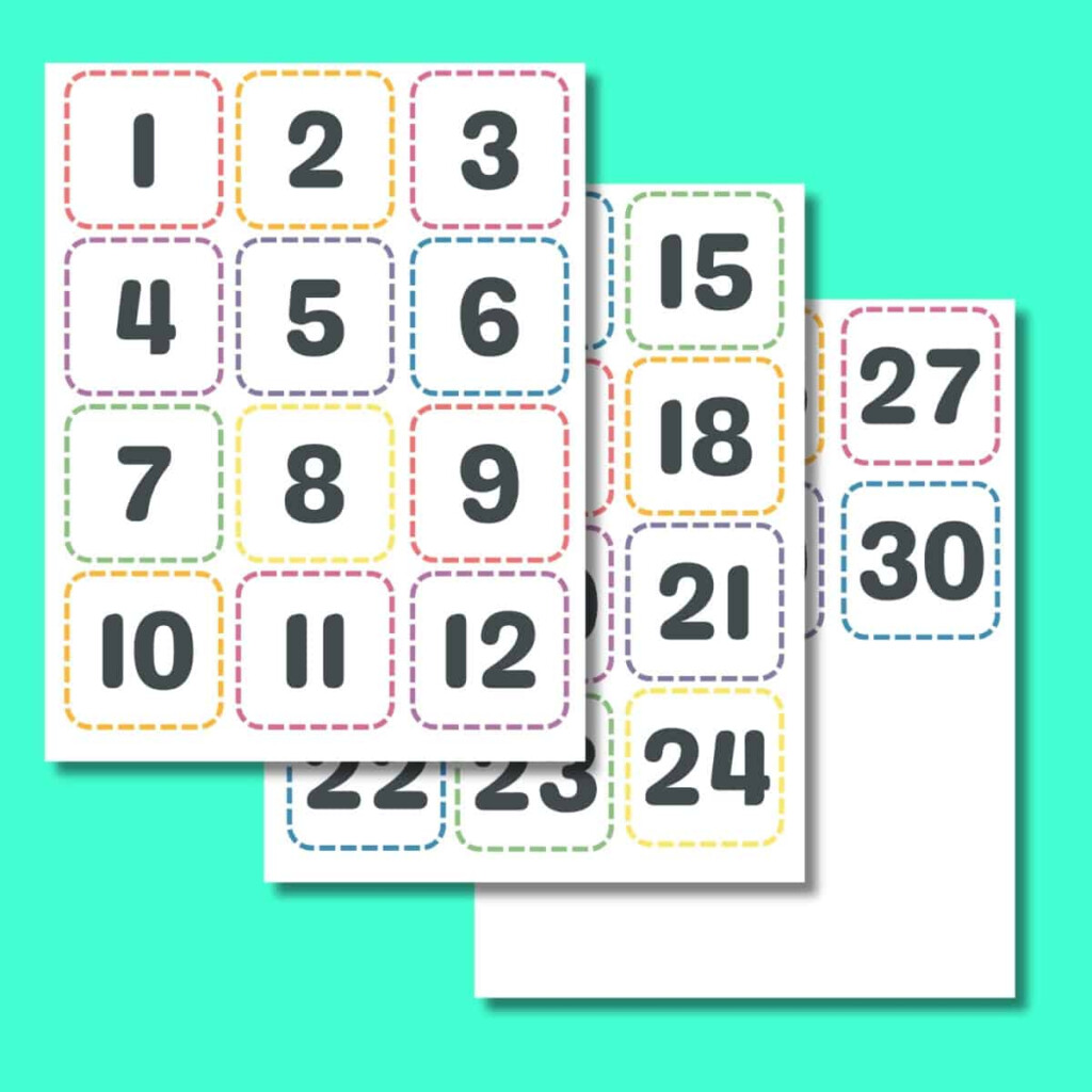 FREE Printable Calendar Numbers 1 31 PDF Download Print 