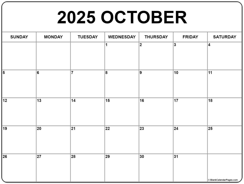Free Printable Calendar October 2025 Calendars Frederik E Johnsen