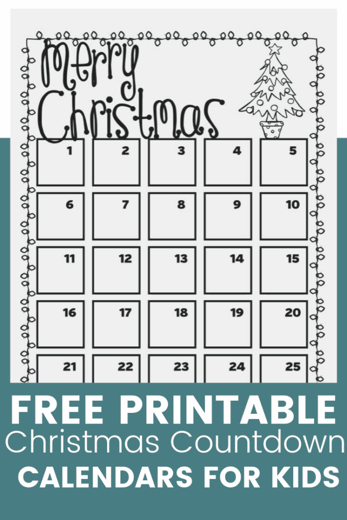 Free Printable Countdown Number Christmas Countdown