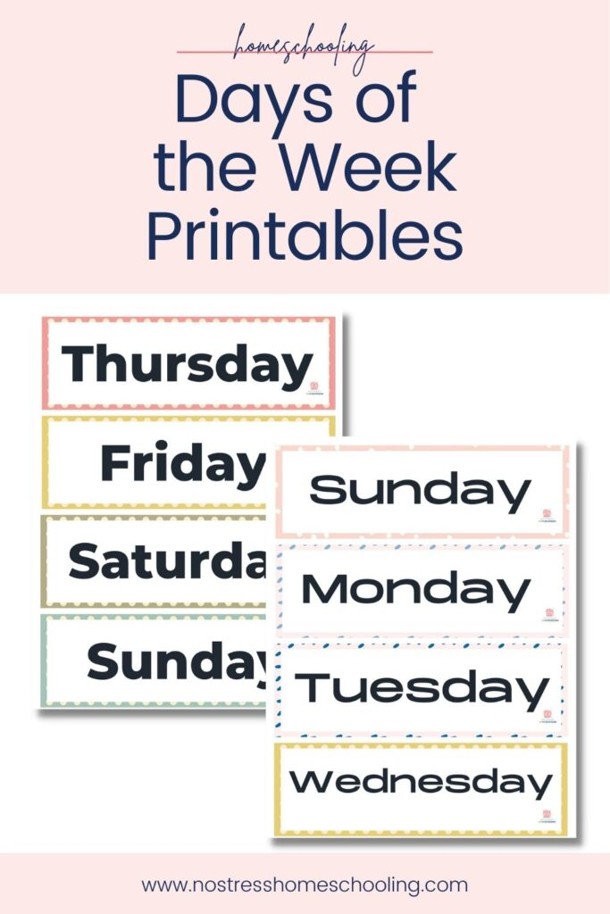 Free Printable Days Of The Week Calendar For Preschoolers No Stress 