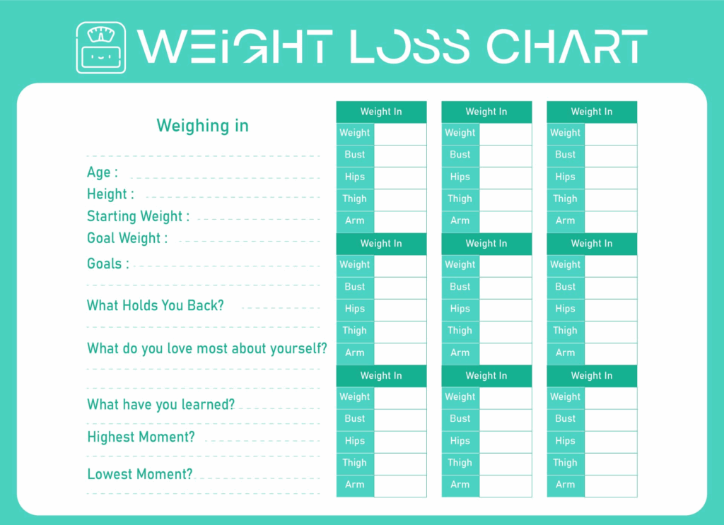 Free Printable Weight Loss Chart