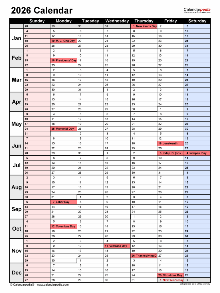 Grab Free 2025 And 2026 Calendar Printable Word Calendar Gallery