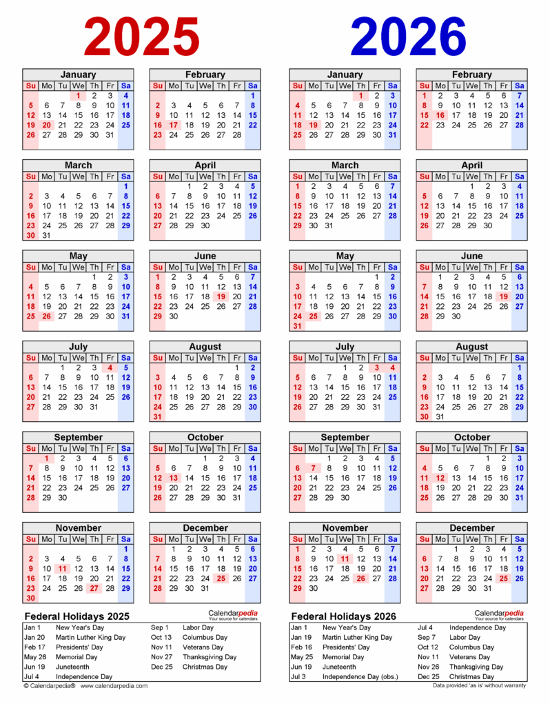 Grab Free 2025 And 2026 Calendar Printable Word Calendar Gallery