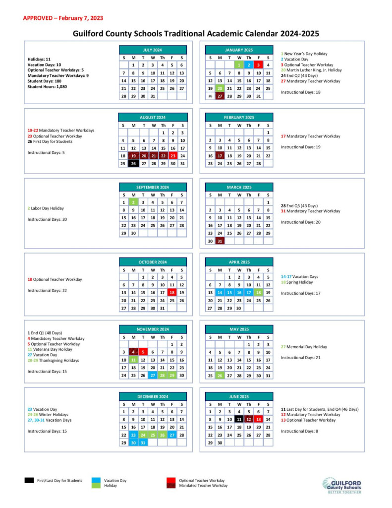 Guilford County Schools Calendar 2024 2025 Academic Dates