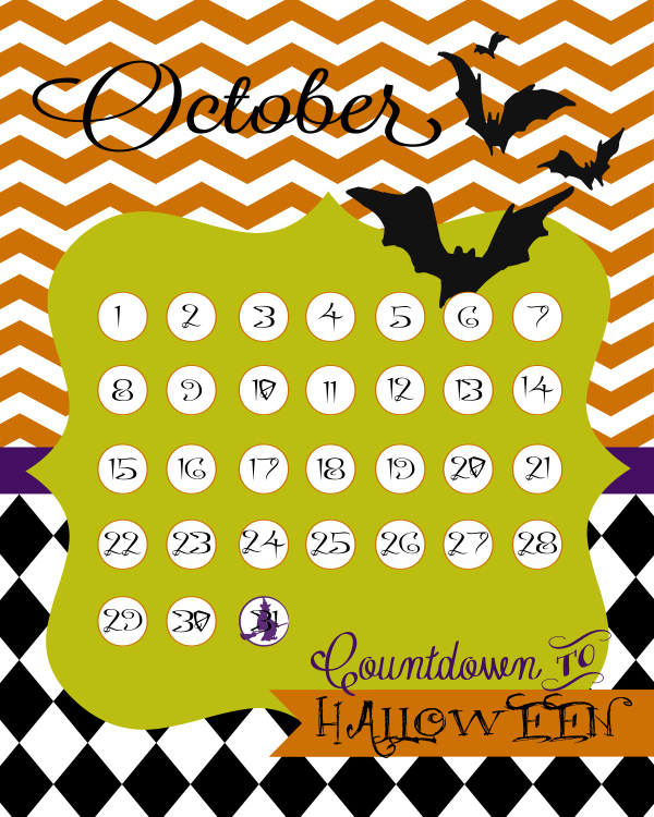 Halloween Countdown Calendar Printable