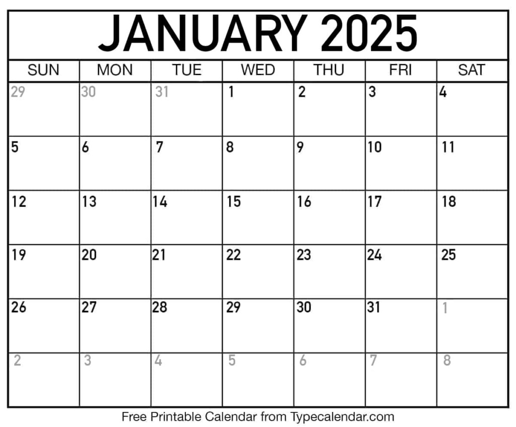 January 2025 Free Printable Calendar Wiki Natasha Hodgetts