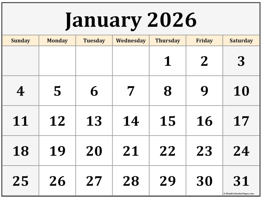 January 2026 Calendar Free Printable Calendars