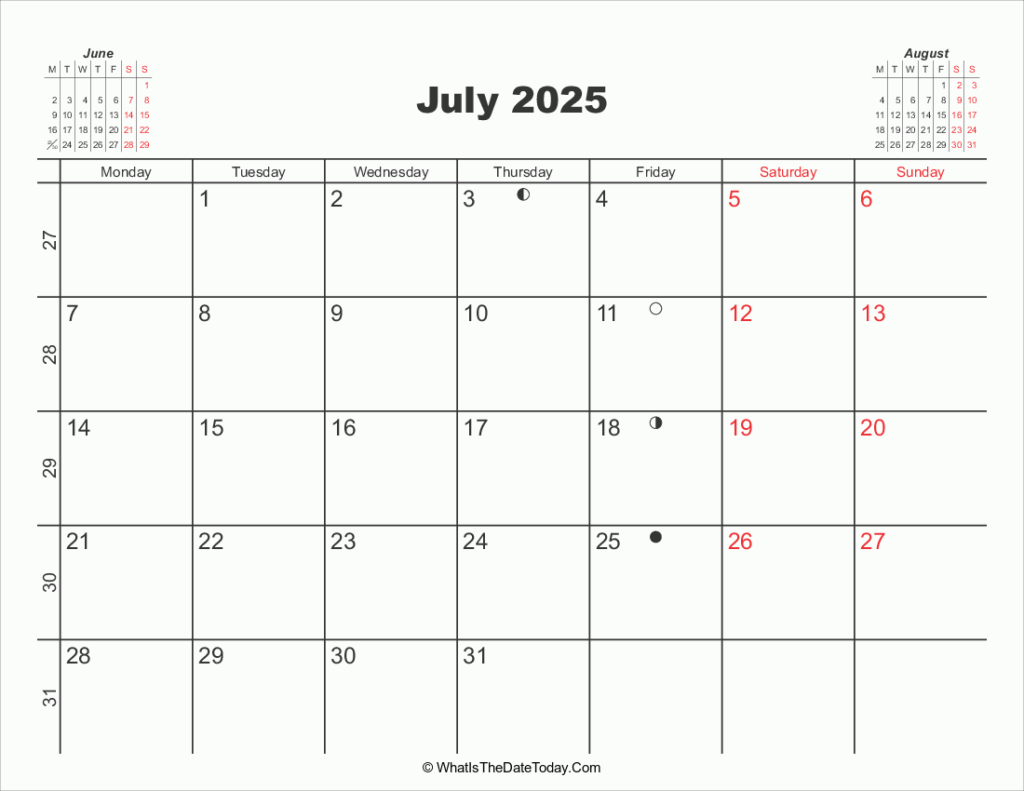 July 2025 Printable Calendar Printabulls December Wesley York