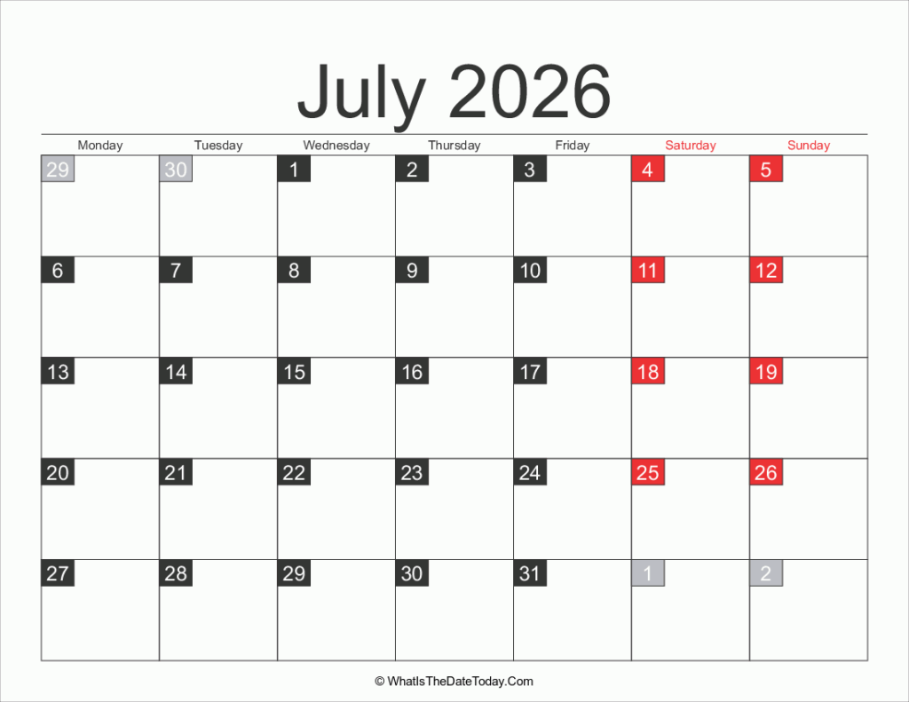 July 2026 Your Printable Calendar Guide And More David Waugh Plan 