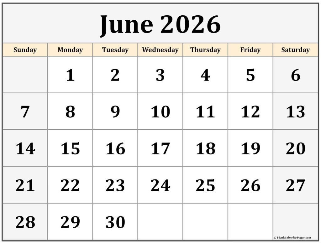 June 2026 Calendar Free Printable Calendars