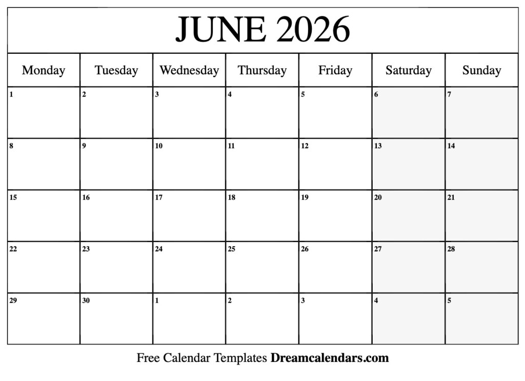 June 2026 Calendar Free Printable With Holidays And Observances