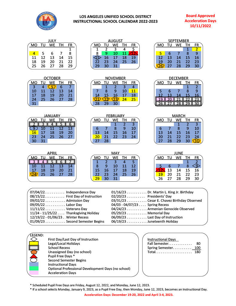 Lausd Academic Calendar 2025 25 Tobias E Christiansen