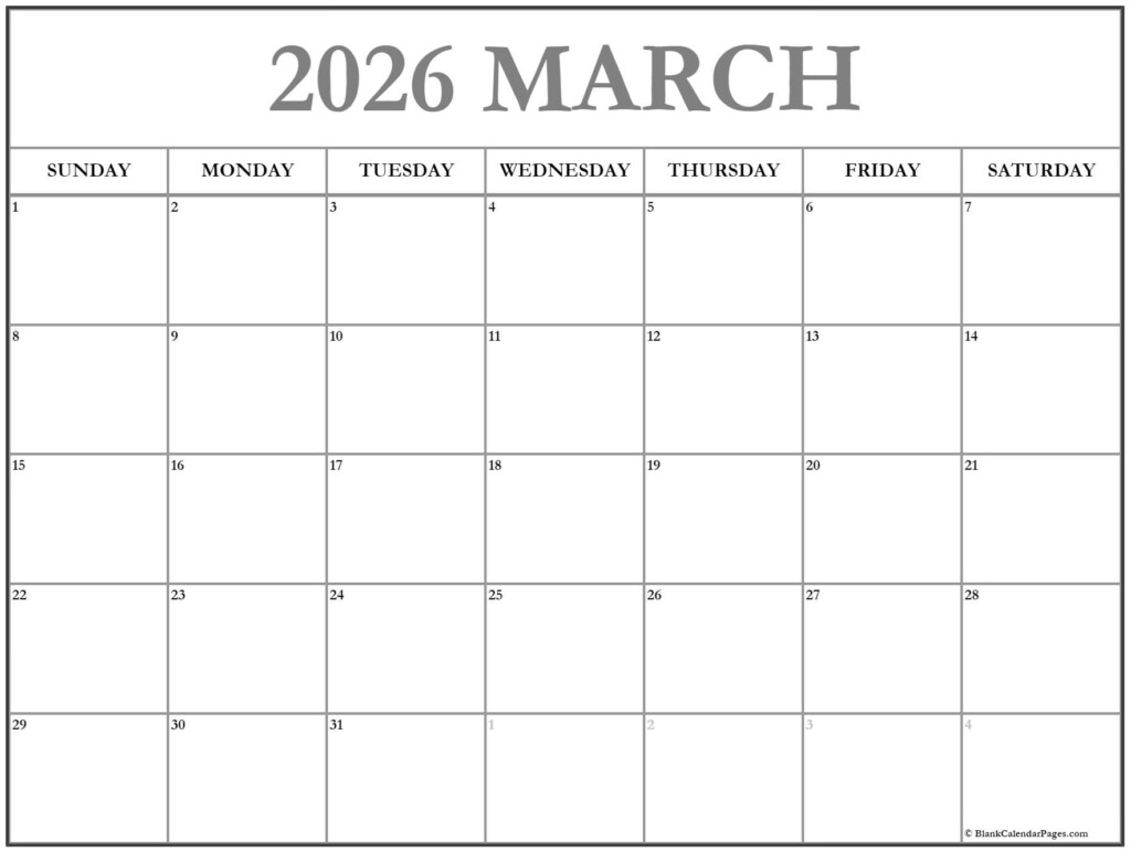 March 2026 Calendar Free Printable Calendars