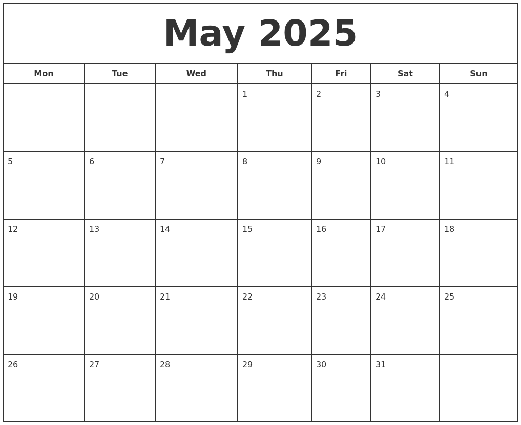May 2025 To May 2025 Calendar Free Innovative Outstanding Superior 