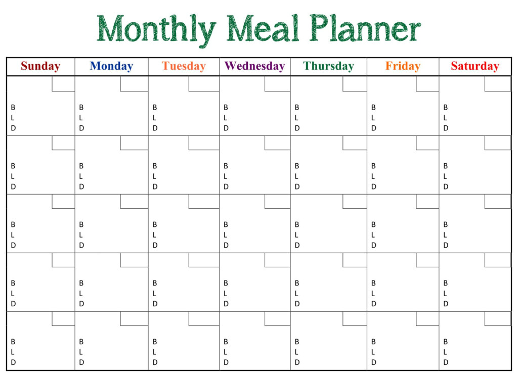 Monthly Dinner Planner 10 Free PDF Printables Printablee