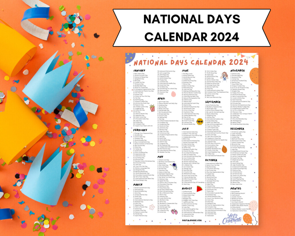 National Day Calendar 2024 Printable Free Calendar 2024 Printable 