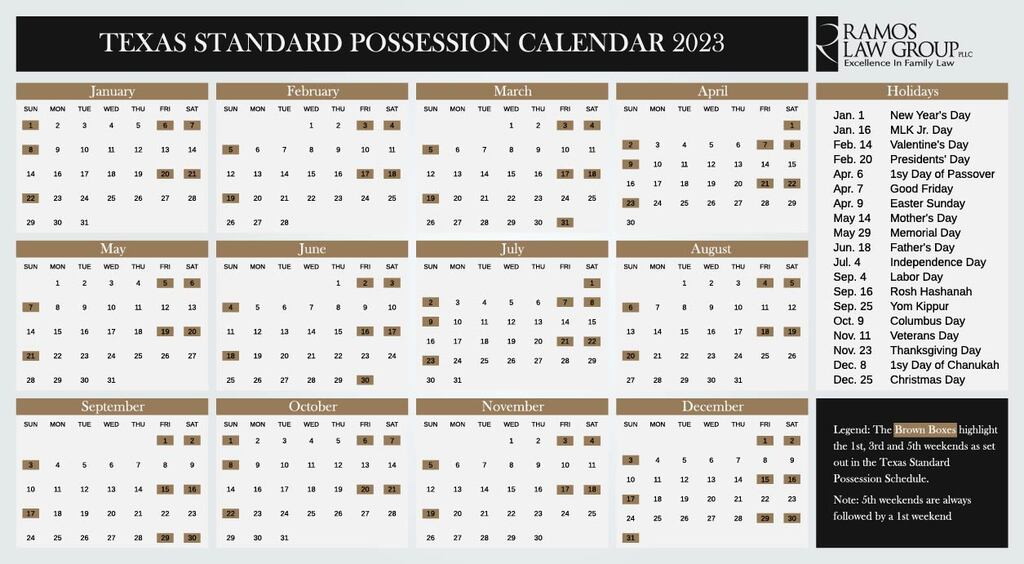 Navigating The 2025 Texas Customary Visitation Calendar A Complete 